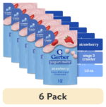 (6 pack) Gerber Stage 3 Baby Food Snacks, Strawberry Yogurt Melts, Baby Led Feeding 1 oz