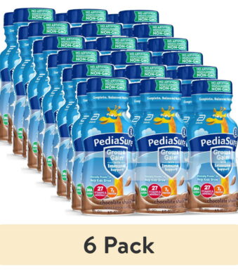 (6 pack) PediaSure Grow & Gain with Immune Support, 7g Protein, Chocolate, 8-fl-oz Bottle, 6 Shakes