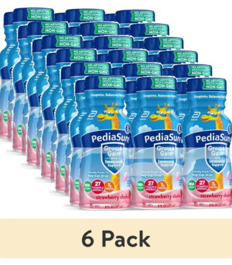 (6 pack) PediaSure Grow & Gain with Immune Support, 7g Protein, Strawberry, 8-fl-oz Bottle, 6 Shakes