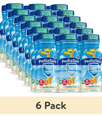(6 pack) PediaSure Grow & Gain with Immune Support, 7g Protein, Vanilla, 8-fl-oz Bottle, 6 Shakes