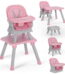 AILEEKISS 8 in 1 Baby High Chair, Toddler Dining Booster Seat for Eating, Pink Grey