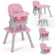 AILEEKISS 8 in 1 Baby High Chair, Toddler Dining Booster Seat for Eating, Pink Grey