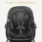 AILEEKISS 8 in 1 Baby High Chair, Toddler Dining Booster Seat for Eating, Black