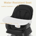 AILEEKISS 8 in 1 Baby High Chair, Toddler Dining Booster Seat for Eating, Black