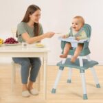AILEEKISS 8 in 1 Baby High Chair, Toddler Dining Booster Seat for Eating, Green