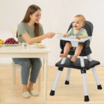 AILEEKISS 8 in 1 Baby High Chair, Toddler Dining Booster Seat for Eating, Grey