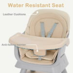 AILEEKISS 8 in 1 Baby High Chair, Toddler Dining Booster Seat for Eating, Khaki