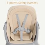 AILEEKISS 8 in 1 Baby High Chair, Toddler Dining Booster Seat for Eating, Khaki