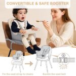 AILEEKISS 8 in 1 Baby High Chair, Toddler Dining Booster Seat for Eating, Khaki