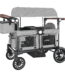 AILEEKISS Collapsible Wagon Stroller for 2 Toddlers with Adjustable Canopy, 44 Pounds, Grey