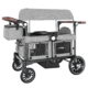 AILEEKISS Collapsible Wagon Stroller for 2 Toddlers with Adjustable Canopy, 44 Pounds, Grey