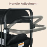 AILEEKISS Collapsible Wagon Stroller for 2 Toddlers with Adjustable Canopy, 44 Pounds, Black