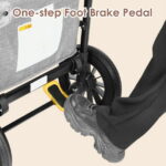 AILEEKISS Collapsible Wagon Stroller for 2 Toddlers with Adjustable Canopy, 44 Pounds, Grey