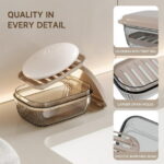 Aiteng 2 Pack Portable Bar Soap Holder, Leakproof Soap Dish with Lid for Traveling Bathroom Shower School Campin