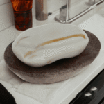 Ajuny Handicrafts Natural Stone Soap Dish Tray Holder for Shower Home Bathroom Kitchen Bath Tub 5x4 inch