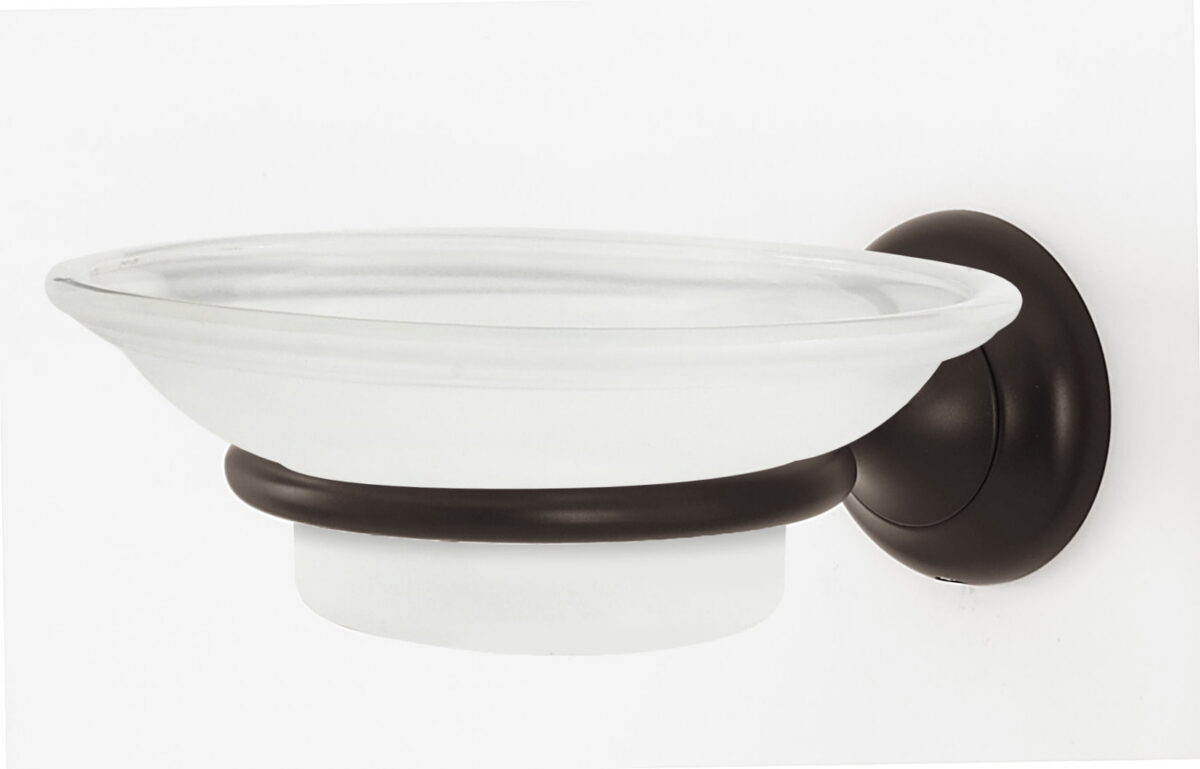 Alno A6630 Royale 4-1/4" Wall Mounted Frosted Glass Bathroom Soap Dish - Bronze