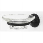 Alno A6630 Royale 4-1/4" Wall Mounted Frosted Glass Bathroom Soap Dish - Bronze
