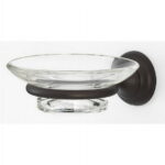 Alno A6630 Royale 4-1/4" Wall Mounted Frosted Glass Bathroom Soap Dish - Bronze