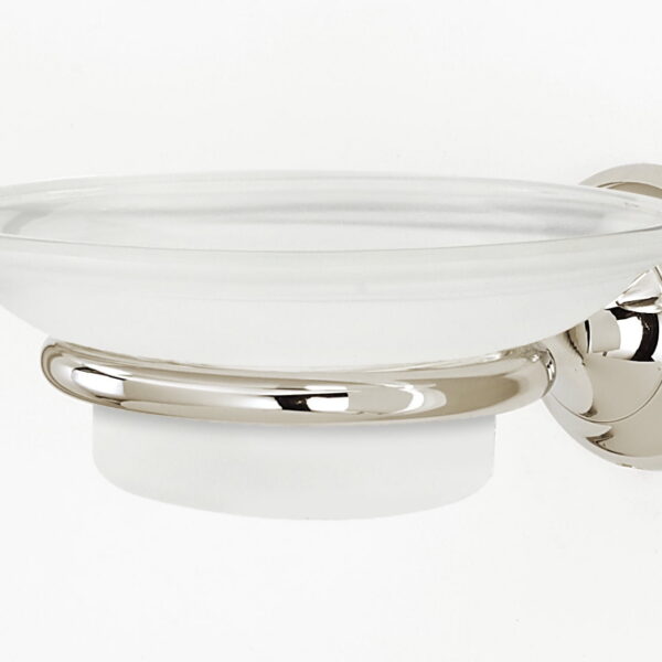 Alno A6630 Royale 4-1/4" Wall Mounted Frosted Glass Bathroom Soap Dish - Nickel