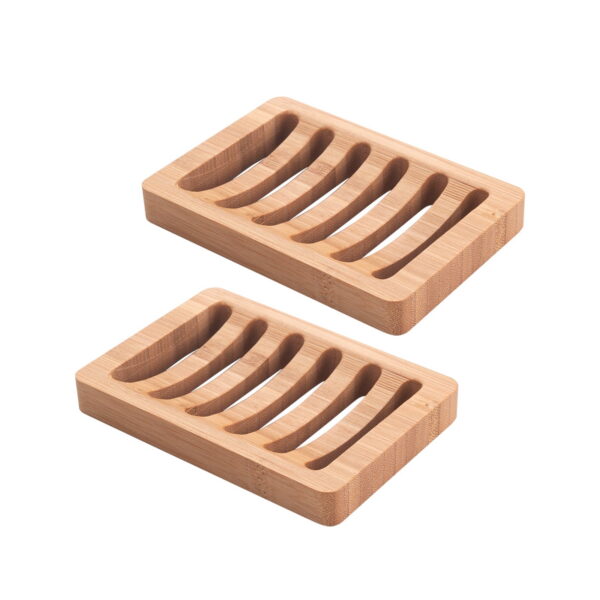 AmazerBath Soap Holder Soap Dish, Bamboo Soap Dish, 2 Pack Wood Soap Holder, Bar Soap Holder for Shower, Soap Tray Self Draining, Soap Saver for Shower, Bathroom, Kitchen,...