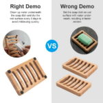 AmazerBath Soap Holder Soap Dish, Bamboo Soap Dish, 2 Pack Wood Soap Holder, Bar Soap Holder for Shower, Soap Tray Self Draining, Soap Saver for Shower, Bathroom, Kitchen,...