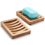 AmazerBath Soap Holder Soap Dish, Bamboo Soap Dish, 2 Pack Wood Soap Holder, Bar Soap Holder for Shower, Soap Tray Self Draining, Soap Saver for Shower, Bathroom, Kitchen,...