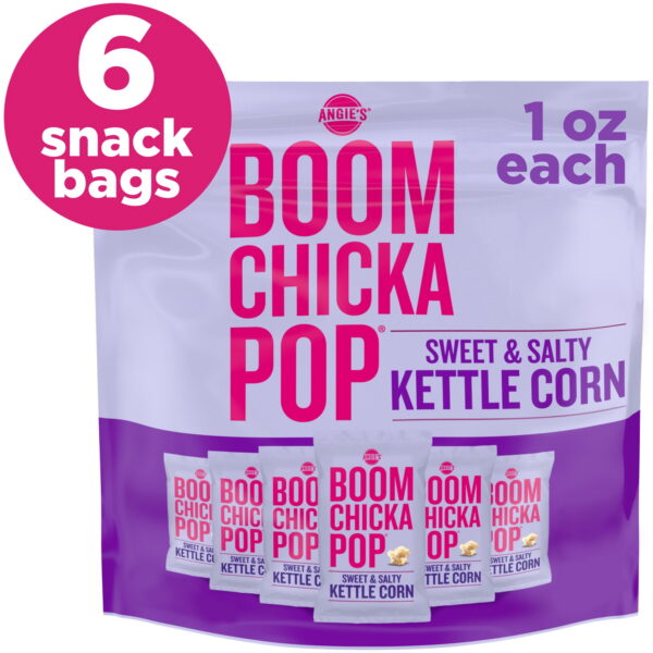 Angie's BOOMCHICKAPOP Sweet & Salty Kettle Corn, Lunchbox Snack, 1 oz., 6-Count