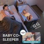 Anyask Portable Baby Bedside Sleeper Bassinet with Waterproof Mattress Pad for Infant Newborn up to 12 Month