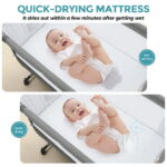 Anyask Portable Baby Bedside Sleeper Bassinet with Waterproof Mattress Pad for Infant Newborn up to 12 Month