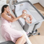Anyask Portable Baby Bedside Sleeper Bassinet with Waterproof Mattress Pad for Infant Newborn up to 12 Month