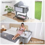 Anyask Portable Baby Bedside Sleeper Bassinet with Waterproof Mattress Pad for Infant Newborn up to 12 Month