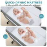 Anyask Portable Baby Bedside Sleeper Bassinet with Waterproof Mattress Pad for Infant Newborn up to 12 Month