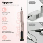 Anyask Portable Electric Nail Drill Manicure Pedicure Polishing Shape Tools for Nair Care Beauty Home Salon Use - Champagne