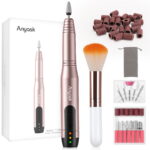 Anyask Portable Electric Nail Drill Manicure Pedicure Polishing Shape Tools for Nair Care Beauty Home Salon Use - Champagne
