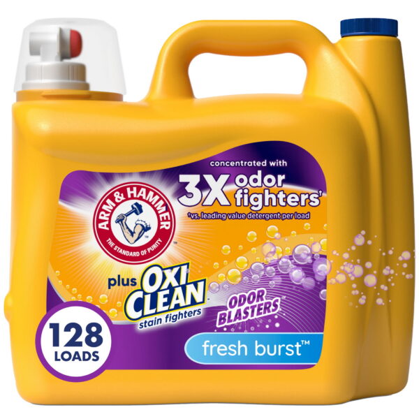 ARM & HAMMER Plus OxiClean Odor Blasters Fresh Burst, 128 Loads Liquid Laundry Detergent