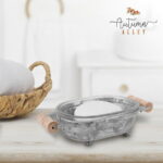 Autumn Alley Glass & Galvanized Rustic Farmhouse Soap Dish for Bathroom