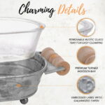 Autumn Alley Glass & Galvanized Rustic Farmhouse Soap Dish for Bathroom