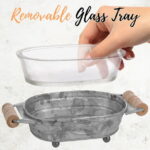 Autumn Alley Glass & Galvanized Rustic Farmhouse Soap Dish for Bathroom
