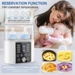 Baby Bottle Warmer, 12-in-1 Fast Milk Warmer W/ Appointment &Timer, 24H Accurate Temperature Control and Auto Shut off, Baby Food Heater w/ LCD Display & BPA-Free, Dual Bottle...