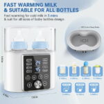 Baby Bottle Warmer, 12-in-1 Fast Milk Warmer W/ Appointment &Timer, 24H Accurate Temperature Control and Auto Shut off, Baby Food Heater w/ LCD Display & BPA-Free, Dual Bottle...