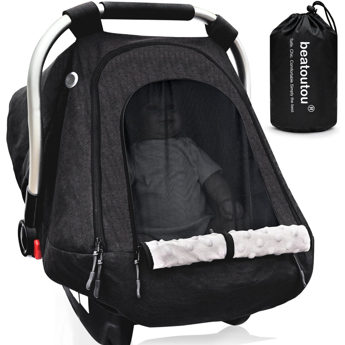 Baby Car Seat Cover for Babies,Patented Waterproof Baby Car Seat Cover for Boys & Girls,Infant Car Seat Cover Canopy for Girls,Windproof Car Seat Canopy for Boys, Keeps Babies...