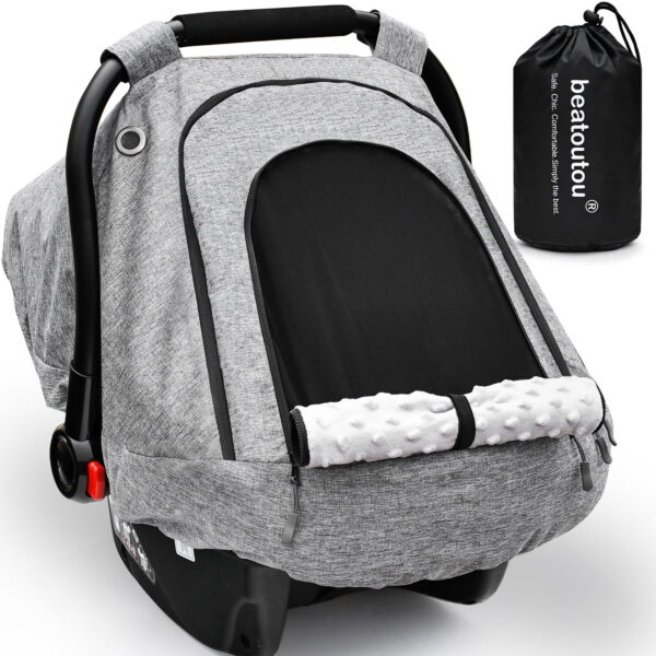 Baby Car Seat Cover for Babies,Patented Waterproof Baby Car Seat Cover for Boys & Girls,Infant Car Seat Cover Canopy for Girls,Windproof Car Seat Canopy for Boys, Keeps Babies...