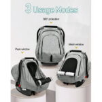 Baby Car Seat Cover for Babies,Patented Waterproof Baby Car Seat Cover for Boys & Girls,Infant Car Seat Cover Canopy for Girls,Windproof Car Seat Canopy for Boys, Keeps Babies...