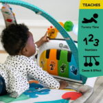 Baby Einstein Kickin' Tunes 4-in-1 Infant Baby Activity Gym & Tummy Time Play Mat with Piano, 0-36 Months, Multicolor