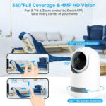Baby Monitor, 360° Wireless 5G Nanny Cam with Safety Alerts, 4MP HD WiFi Camera for Human & Pet Detection, Home Security Camera with Two-Way Audio, Motion Tracking, IR Night Vision