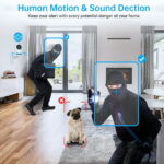 Baby Monitor, 360° Wireless 5G Nanny Cam with Safety Alerts, 4MP HD WiFi Camera for Human & Pet Detection, Home Security Camera with Two-Way Audio, Motion Tracking, IR Night Vision