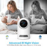 Baby Monitor, 360° Wireless 5G Nanny Cam with Safety Alerts, 4MP HD WiFi Camera for Human & Pet Detection, Home Security Camera with Two-Way Audio, Motion Tracking, IR Night Vision