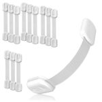 Baby Proof Me Safety Strap Locks – 12-Pack, 3M Adhesive Child Safety Latches for Cabinets, Dishwashers, Fridges, Ovens, Trash Cans, and Toilets – Stain-Free Design