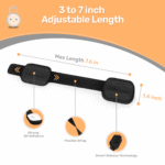 Baby Proof Me Safety Strap Locks – 12-Pack, 3M Adhesive Child Safety Latches for Cabinets, Dishwashers, Fridges, Ovens, Trash Cans, and Stain-Free Toilet Lock (Black)