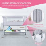 Babyeap Baby Bassinet Bedside Sleeper Bassinet For 0-5 months Baby Unisex (Light Grey)